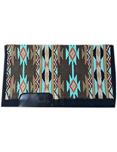 EQUESTRIAN UNIVERSE New Zealand Wool Western Saddle Blanket for Horse Wicking Contoured Back Protection Horse Riding Saddle Pad, Comfort All Purpose Equine Saddle Blanket (42x32 Inch, Green)