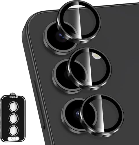 Image of JGD PRODUCTS Premium Camera Lens Protector Compatible For Samsung Galaxy S24 5G (Black) Camera Lens Protector - 9H Tempered Glass, Military-Grade Anti-Scratch, Case-Friendly, Easy Install Frame