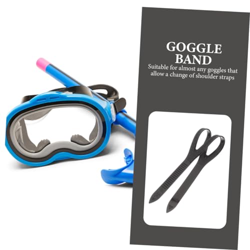 Gafas y correa silicona natación UKCOCO negra de 4 piezas con diseño ajustable resistente 5
