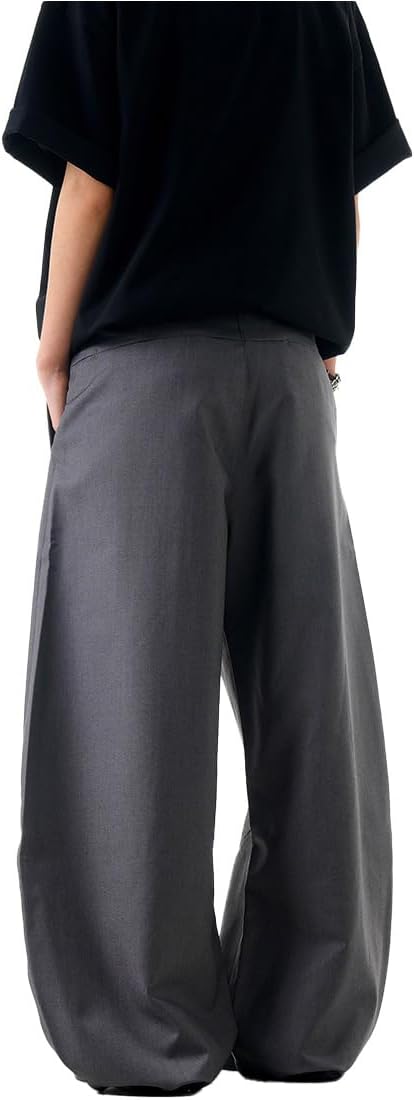AIFARLD Mens Baggy Dress Pants Business Casual Wide Leg Zipper Fly Pleated Loose Banana Suit Trousers with Pocket - Image 3