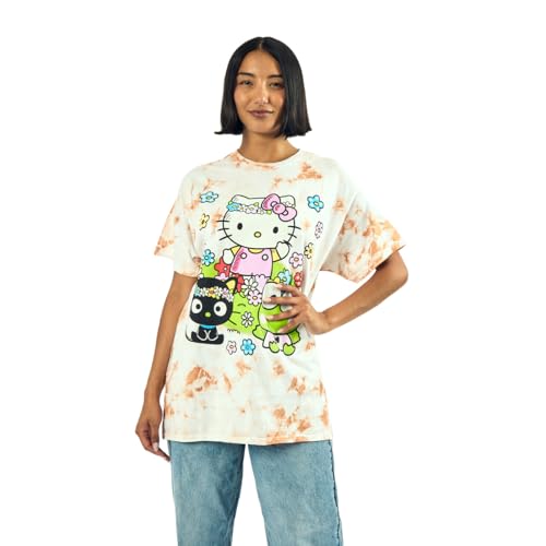 Hello Kitty Flower Power Women's Cloud Wash Crew Neck Short Sleeve T-Shirt2