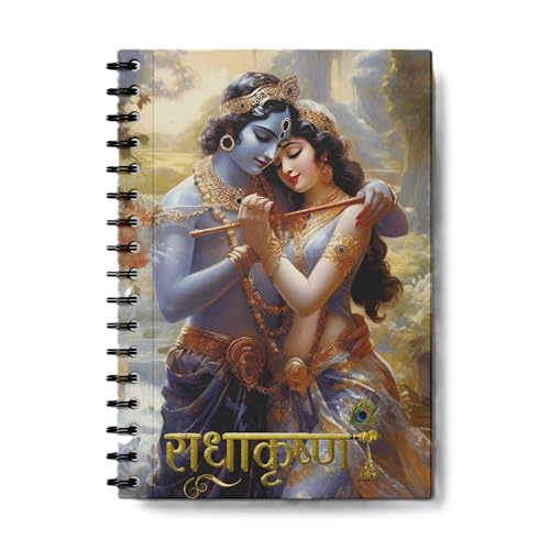 Image of Radha Krishna Wiro Journal Notebook | 80 gsm Paper With 350GSM Hard Cover | Unruled | Pages - 160 | A5 Size | Wiro Binding | Versatile for School, Home & Office
