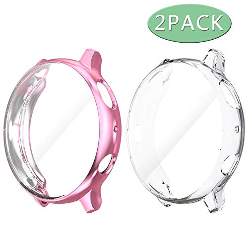 Haojavo Haojavo 2 Pack Screen Protector Case For Samsung Galaxy Watch Active 2 40mm Soft Tpu Slim Fit Full Cover Screen Protector Case For Galaxy Watch Active 2 40mm Smartwatch Bands Accessories