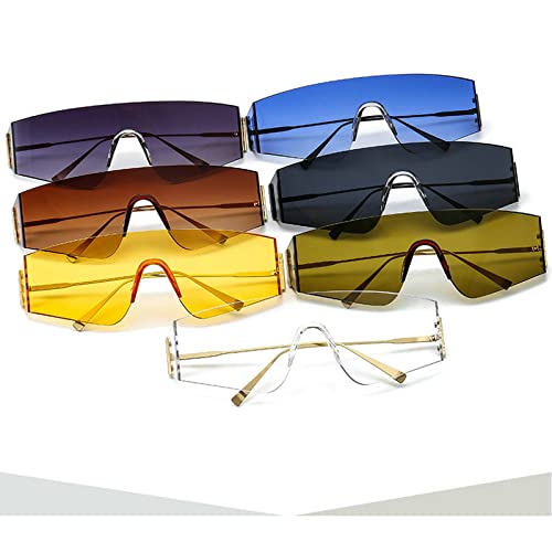 COTIA One Piece Rimless Sunglasses Men Women Square Sun Glasses Oversized Retro Eyeglasses3