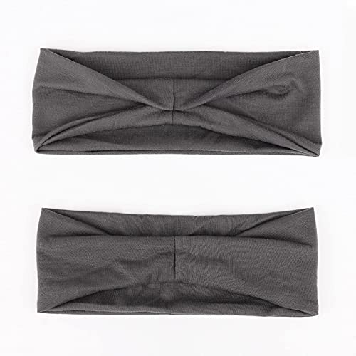 Image of DRESHOW Yoga Sports Headbands for Women Elastic Non-Slip Headbands Workout Running Hair Bands 6 Pack