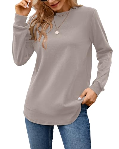 Image of MOLERANI Sweatshirts for Women Casual Long Sleeve Crewneck Shirt Tunic Tops | Pullovers, Soft Lightweight Warm Fabric, Loose Fit, Fall Winter Trendy Clothes, Daily Wear, Workout, Outdoor Outfits
