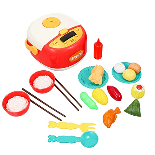 Toyvian 1 Set Kids Cooking Toys Kitchen Cooking Pretend Play Toy Rice Cooker Playset Toddlers Pots Pans Playset Birthday Gift for Girls Boys Children