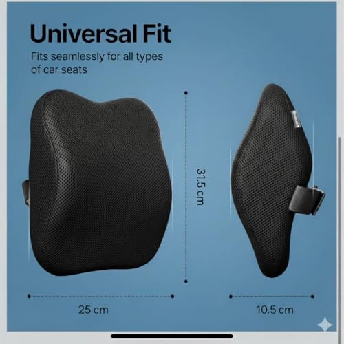Image of Ultimate Car Neck Rest Pillow | Ultrasoft Pillow for Comfortable Car Rides | Superior Neck Support Cushion | Relieves Neck Pain | Hi-Per Foam Head Rest Pillow with Washable Velvet Cover | Black