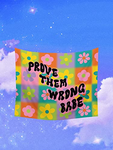 Tapices gráficos de flores y lemas para colgar en la pared, decoración del hogar para dormitorio dormitorio dormitorio (color multicolor, tamaño: 73 x 95) Cover