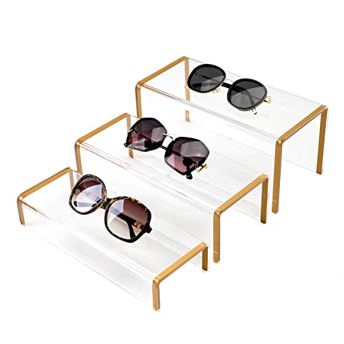 3 Pack Acrylic Riser Displaty Stand and 3 Pcs Cube Clear Acrylic Risers Display Box