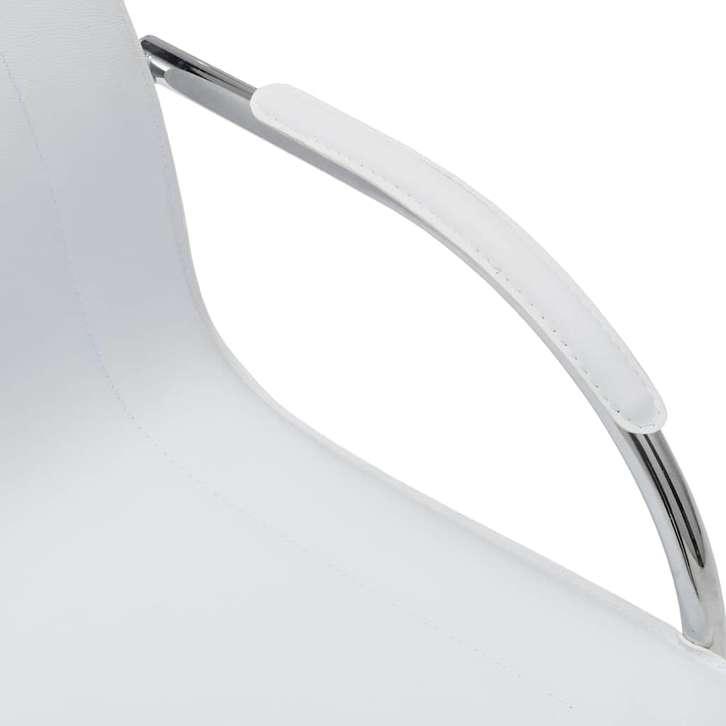 Sedia da ufficio cantilever in ecopelle bianca