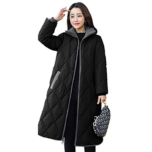Manteau d'hiver pour femme veste outwear en coton avec doublure isolante noir L