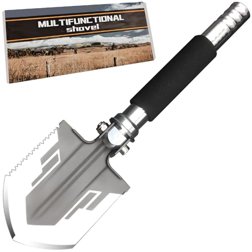Goutime Folding Survival Shovel - High-Carbon Steel Entrenching Tool, Portable for Camping, Hunting, Hiking, Fishing, Car Emergency, Mini Trenching Shovel