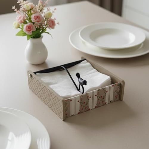 Image of Home Sparkle Napkin Storage - 1 Pack Table Napkin Holder Tray for Indoor & Outdoor Use | Kitchen, Dining, Restaurant & Home Decor