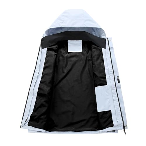 Chaqueta impermeable de mujer larga con capucha ajustable para senderismo 6