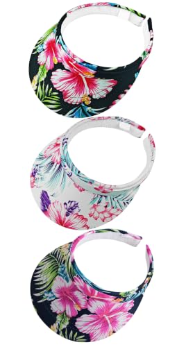 Image of 3 Pack Sports Sun Visor Hat Women Men Adjustable Clip On Visors Outdoor Golf Beach Cap