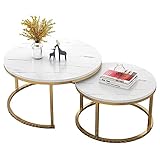 * Cualquier combinación ahorra espacio: esta mesa de centro redonda incluye una mesa grande (Φ 70 x 70 x 45 cm/Φ 80 x 80 x 45 cm) y una mesa pequeña (Φ 50 x 50 x 38 cm/60 x 60 x 38 cm), que se pueden combinar libremente para satisfacer sus necesidades. La mesa de centro redonda pequeña se puede colocar debajo de la mesa de centro redonda grande para ahorrar espacio.