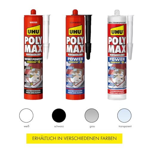UHU POLY MAX POWER Montagekleber grau, Kartusche 425g