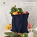 Salt Earth Pack of 5 | 6 | 12 | 24 | 48 – 100% Cotton Reusable Tote Bags – Bulk Grocery, Shopping, DIY, Beach & Gift Use (Navy)