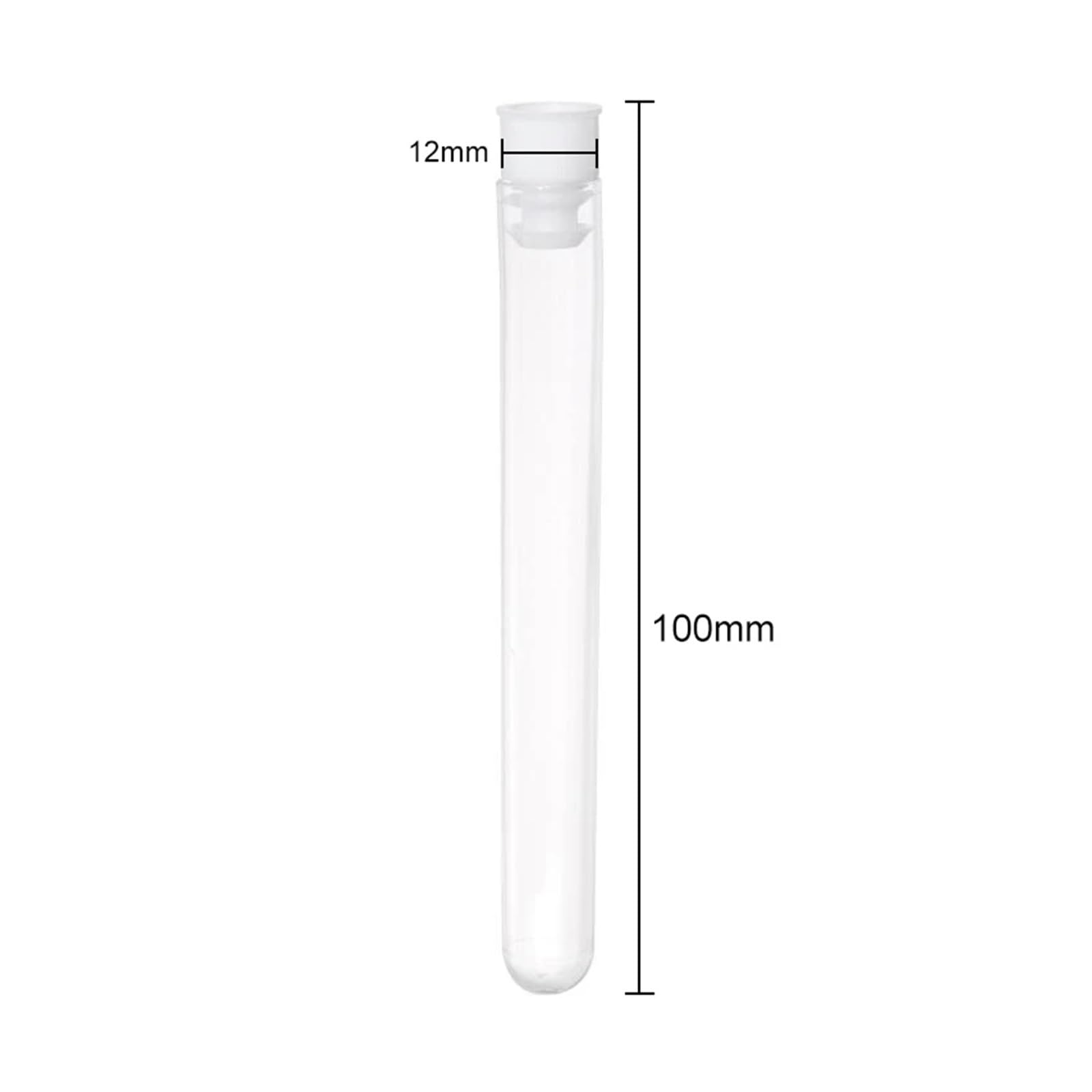 yingyingjia 200 Szt./opakowanie 12x100mm Przezroczyste Laboratoryjne Przezroczyste Plastikowe Probówki Fiolki Z Zatyczkami Push Artykuły Laboratoryjne Szkolne
