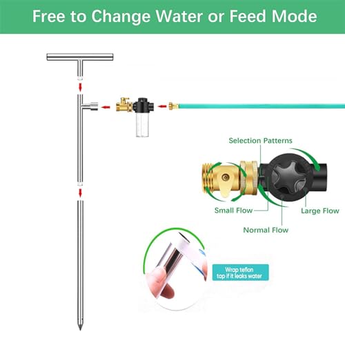 Root feeder en acier inoxydable avec bouteille et valve pour irrigation du jardin - 7