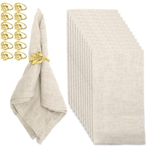 Stoffservietten, Weihnachten Leinenservietten, 24er Pack Set (12...