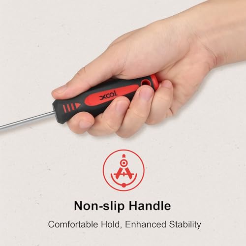 XOOL 18 PCS Magnetic Screwdriver Set with Case, 7 Phillips and 9 Slotted Tips, Professional Cushion Grip Screwdriver Non-Slip for Repair Home Improvement Craft