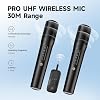 Sistema de micrófonos inalámbricos TAZATA, doble micrófono de mano con receptor recargable, para karaoke, discursos, bodas, iglesia, sistema de sonido, eventos al aire libre, regalos para fiestas Bluetooth, inalámbrico 4