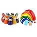 F Fityle Colore Arcobaleno Blocchi di Costruzione in Legno Impilatore Bambola Bambini Bambino Educativo Montessori Giocattolo Divertente Fai Da Te Regalo