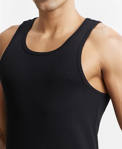 Image of Jockey 9922 Men's Super Combed Cotton Rib Racer Back Styling Round Neck Gym Vest (Pack of 2)