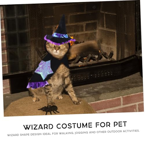 Disfraz de mago para perro talla L Halloween miniatura 4