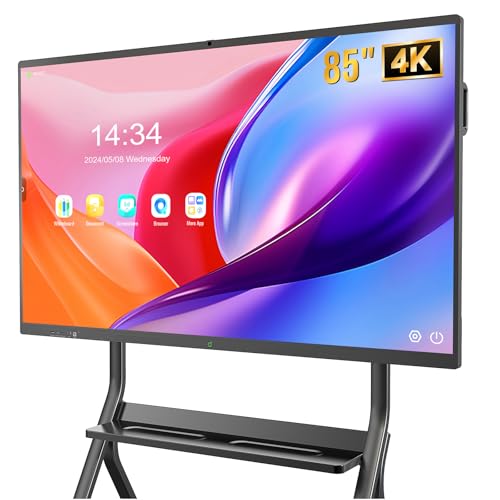 Image of 85″ Smart Board, 4K UHD Touchscreen Display Electronic Whiteboard Built in Ultra High Definition Camera Open App Ecosystem, Digital Presentation Electronic Smart WhiteBoard for Classroom Home Office