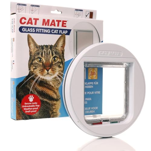 Pet Mate - Portale rotondo in vetro, color argento
