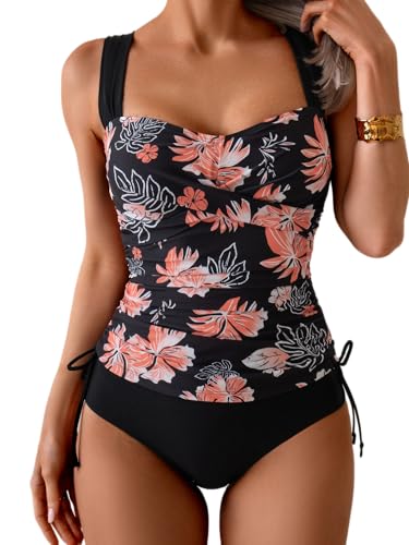Image of B2prity Tankini Swimsuits for Women Tummy Control Two Piece Bathing Suit High Waisted Wrap Swim Suit with Bottom Swimwear
