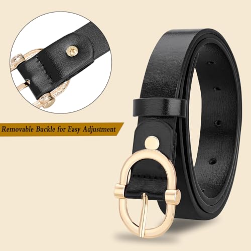 Womens Belts for Jeans Fashion Skinny Faux Leather Belt for Pants Dresses2