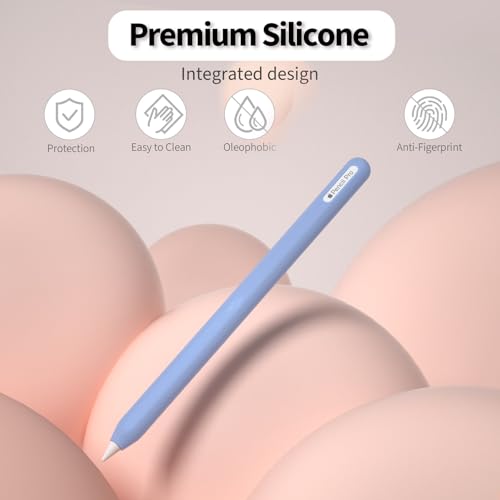 Image of Ultra Thin Protective Pencil Cover for Apple Pencil Pro &Apple Pencil 2nd Gen Silicone Case Sleeve Compatible with Apple Pencil Pro (Glow Blue)