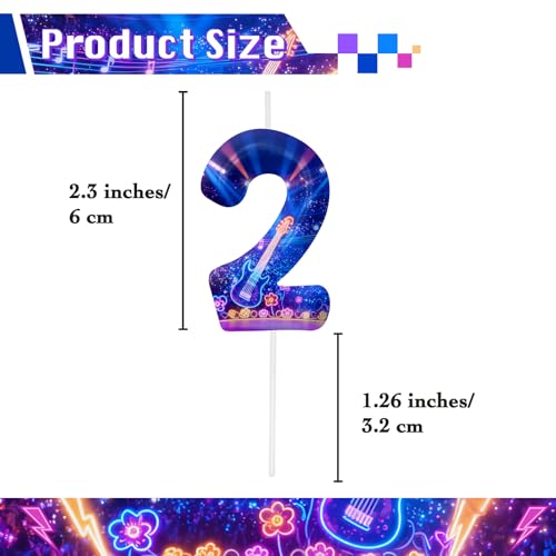 Image of Blue Number 2 Birthday Candles, Cartoon Themed Cake Toppers for Boys Girls Cake Decorations, Birthday Decorations Party Supplies, Number Candles for Party Decor