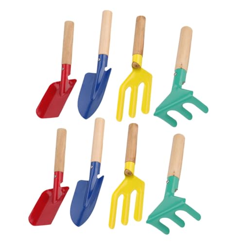FRCOLOR Truelle de Jardinage et Pelle à Désherber Outils de Jardin avec Râteau Métal pour Creuser Le Gazon