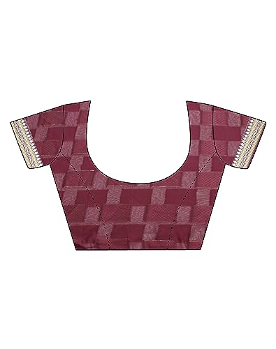 Image of SIRIL Women's Lace & Foil Printed Georgette Saree with Unstitched Blouse Piece(2826S480 Pink, Purple)