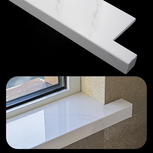 Cubierta para alféizar de ventana salediza de 100x15 cm y protector de repisas interiores 2