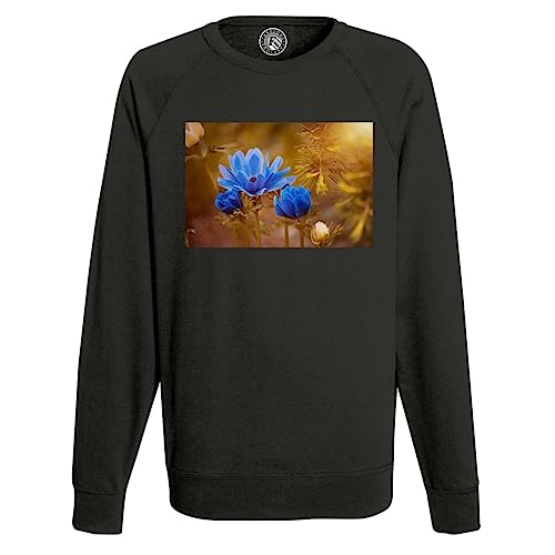 Sweat Homme Fleurs Bleues Idéal pour Vos Sorties en Nature