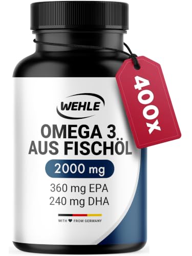 Omega 3 Kapseln hochdosiert – 400 Kapseln – 2000 mg Fischöl pro Tag – Ansicht 1