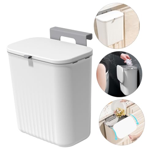 Basurero plástico colgante para cocina con tapa miniatura 6