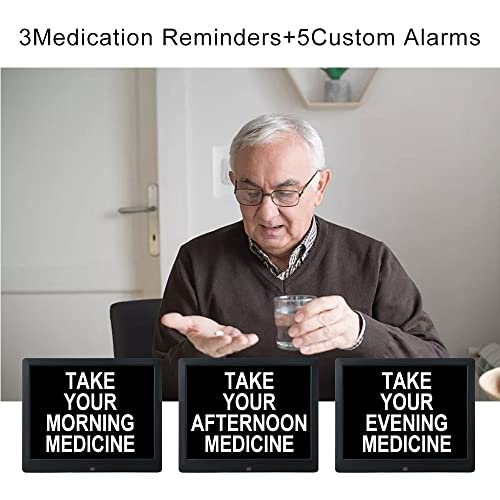 Digital Calendar Day Clock, Large Display Day Date, Time,8 Alarms Dementia Clocks For Senior Impaired Vision Memory Loss,3 Medication Reminders #TOP6