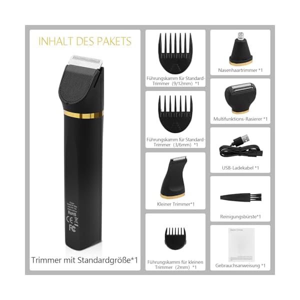 Damenrasierer Bikini-Trimmer für Frauen für Gesicht, Nase, Augenbrauen, Achselhöhlen, Beine, Schamhaartrimmer für Männer Brust, Rücken, Finger, Zehen Keramikklingen, IPX7 Nass und Trocken Verwenden – Bild 8