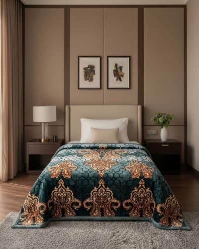 Image of Signature Blanket Single Bed Mink Blanket Single Ply for Extreme Winters (Blue)