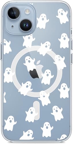 Houdqklee Ghosts Magnetic Case for iPhone 14 Plus/15 Plus, Cute Ghost Painted Cover Compatible with Magsafe for Girls Boys, Soft TPU Edge PC Back Protective Phone Case for iPhone 14 Plus/15 Plus - image 1