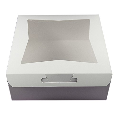 Cake Boxes with Window White, 10 x 10 x 5 Inches, 5 Count by GSA