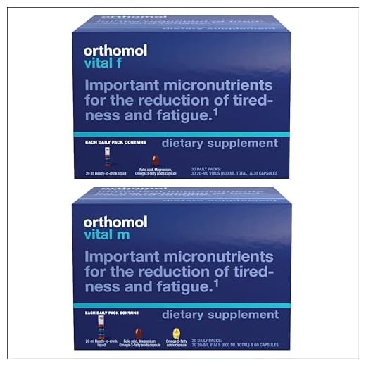 Orthomol Vital F & Vital M Vial, Multivitamin, 30-Day Supply, Vitamins A, B, C, D, E, K, Iodine, Omega-3