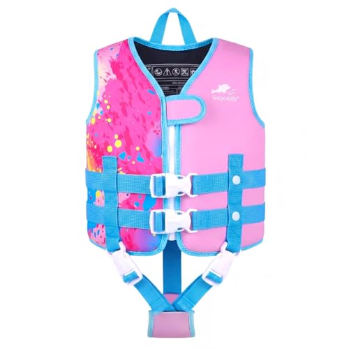 Gogokids Swim Vest for Toddler & Kid 1-2-3-4-5, Adjustable Buoyancy Swimming Vest for Kid Learn to Swim, Toddler Floaty with Removeable Floats and Dual Safety Straps Buoyancy Aid for Pool Beach Puddle by Gogokids - Image 2